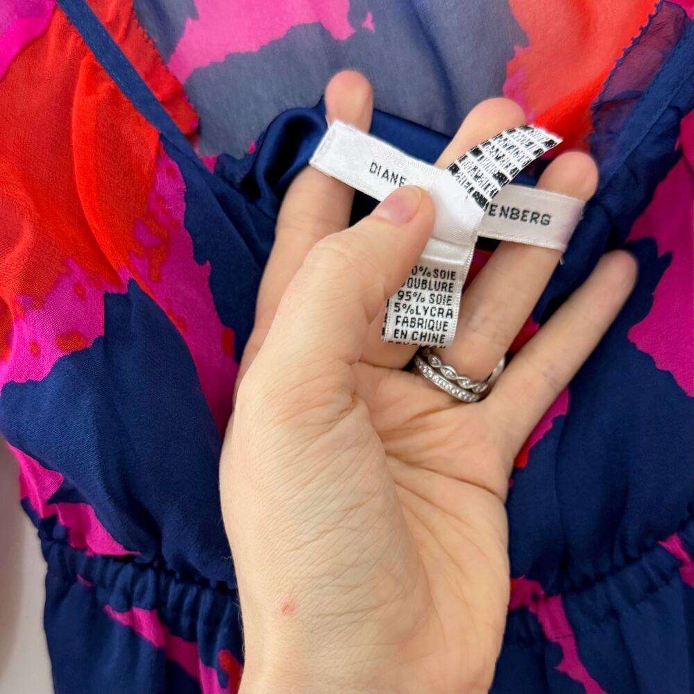 Diane von Furstenberg Maximailst Funky 100% Silk Leopard Animal Print Dress M - Picture 6 of 10